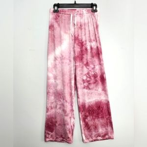 Pink, Tie Dye, Hello Bello Lounge Pants, Small/Medium